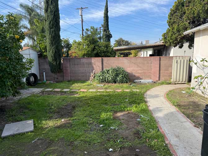 Cleared backyard after property clean out in North Hollywood, CA